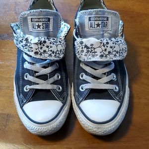 Black and white Floral converse